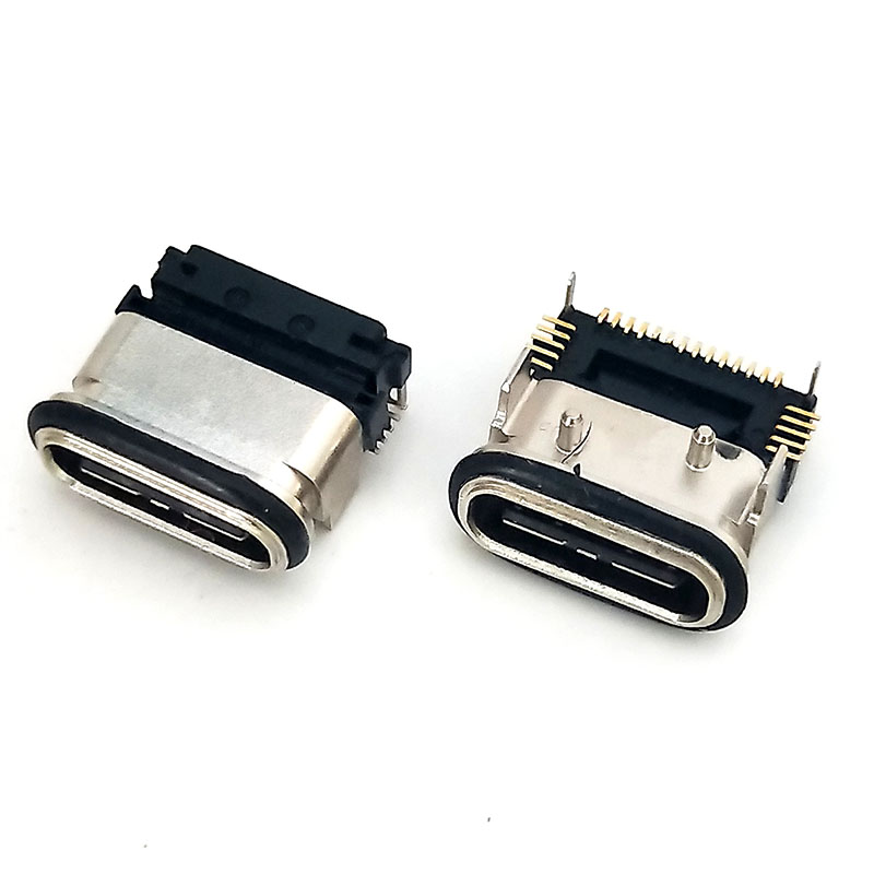 USB 3.1 TYPE-C 防水母座 三排贴片 板上型 华为接口